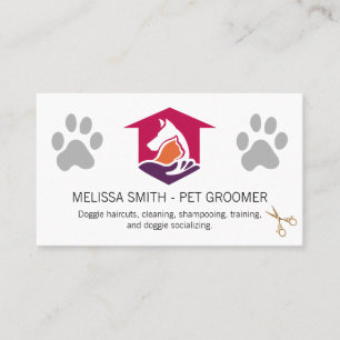 Tarjeta De Visita Logotipo del hogar del gato del perro   Perro Paws