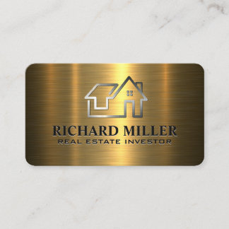 Tarjeta De Visita Logotipo del inmobiliario | Oro metalizado
