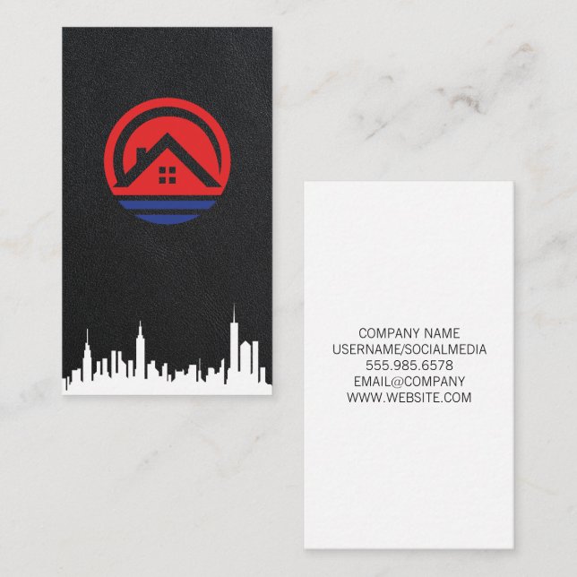 Tarjeta De Visita Logotipo del inmobiliario | Skyline (Anverso / Reverso)