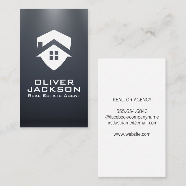Tarjeta De Visita Logotipo del inmueble doméstico | Residencial (Anverso / Reverso)