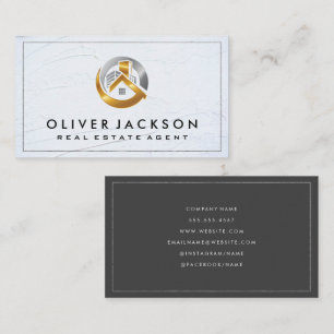 Tarjeta De Visita Logotipo del inmueble Gold Silver