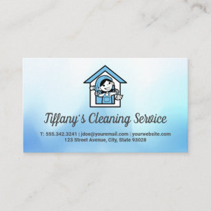 Tarjeta De Visita Logotipo del limpiador de la casa   Maid