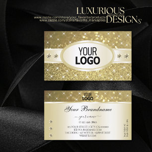 Tarjeta De Visita Logotipo del lujoso Purpurina de oro Sparkle Stars