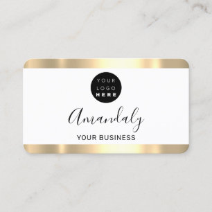 Tarjeta De Visita Logotipo del marco dorado Qr del Hairdresser Styli