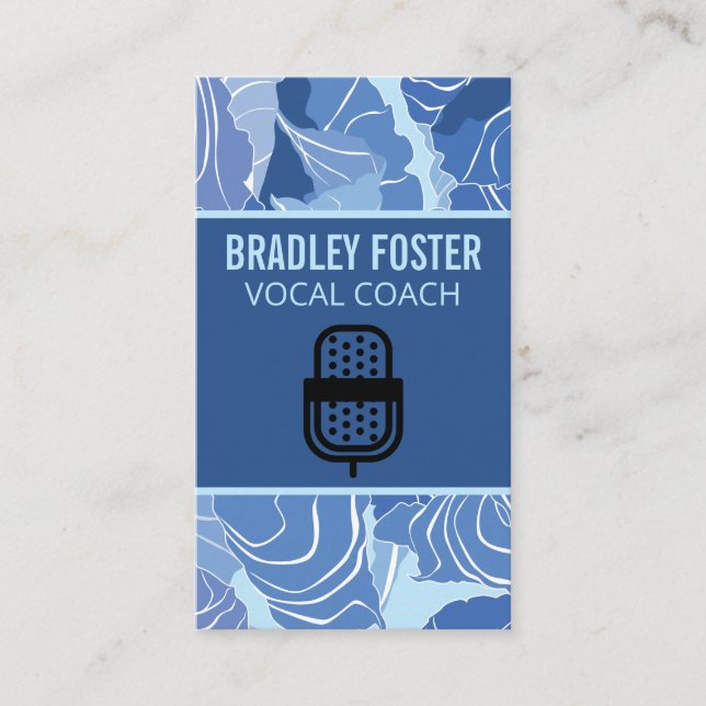 Tarjeta De Visita Logotipo del micrófono | Cantante (Anverso)
