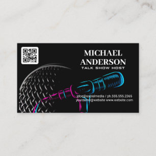 Tarjeta De Visita Logotipo del micrófono Podcast Vlogger