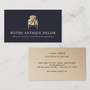 Tarjeta De Visita Logotipo del Monograma de oro del Distribuidor de 