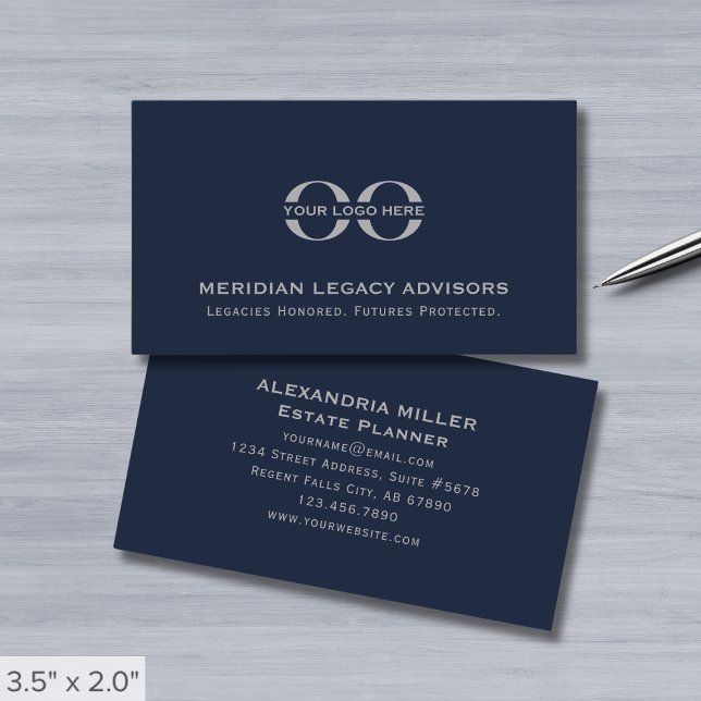 Tarjeta De Visita Logotipo del Personalizado azul de la marina (Subido por el creador)
