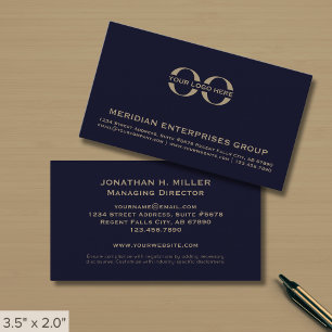 Tarjeta De Visita Logotipo del Personalizado Dark Blue Gold