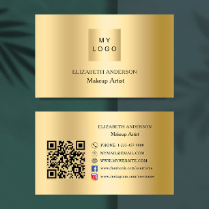 Tarjeta De Visita Logotipo del personalizado dorado Código Qr medios