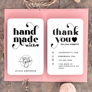 Tarjeta De Visita Logotipo del personalizado hecho a mano con amor G