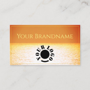 Tarjeta De Visita Logotipo del Personalizado Ocean Naranja Ombre Ama