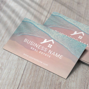 Tarjeta De Visita Logotipo del Personalizado Real Estate Beach House