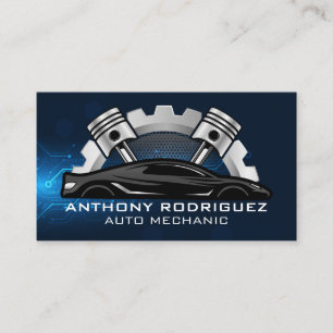 Tarjeta De Visita Logotipo del piñón de reparación automática Técn