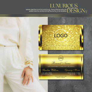 Tarjeta De Visita Logotipo del Purpurina dorado Golden Sparkle Yello