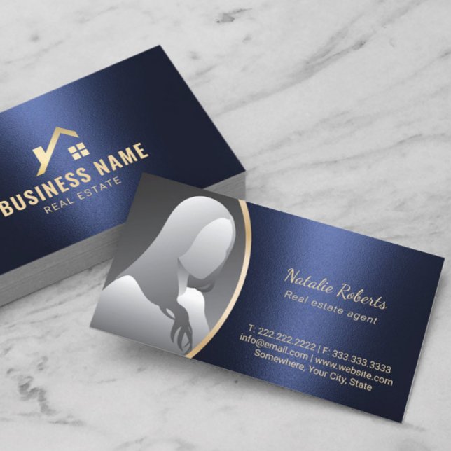 Tarjeta De Visita Logotipo del Real Estate Agent Gold House (Subido por el creador)