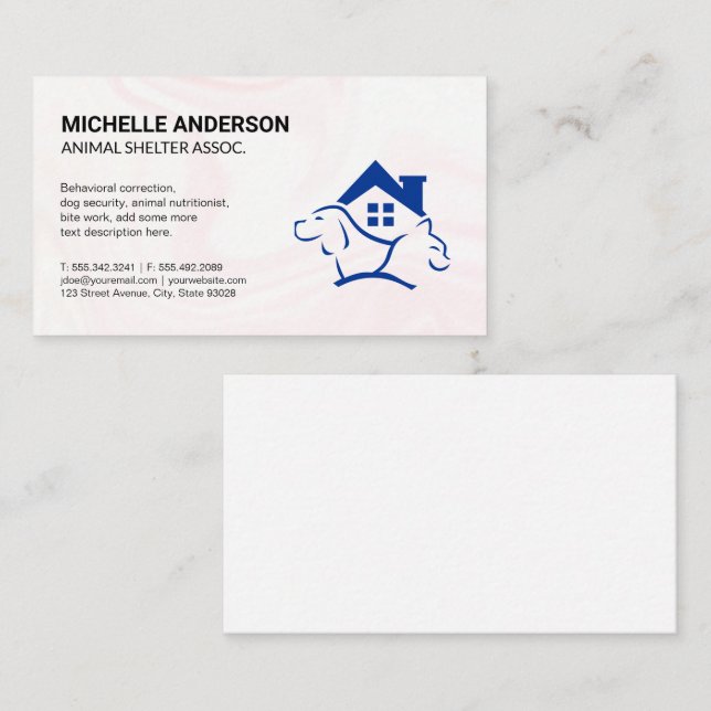 Tarjeta De Visita Logotipo del refugio para perros (Anverso / Reverso)