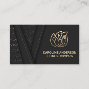 Tarjeta De Visita Logotipo del restaurante Gold