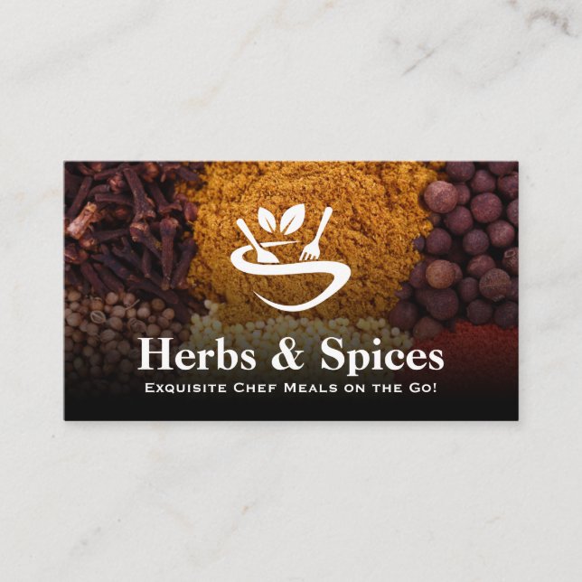 Tarjeta De Visita Logotipo del restaurante | Herbs Spices | Culinari (Anverso)