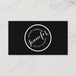 Tarjeta De Visita Logotipo del sello del círculo blanco y negro