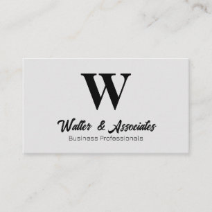 Tarjeta De Visita Logotipo del Serif Monograma   Fondo gris