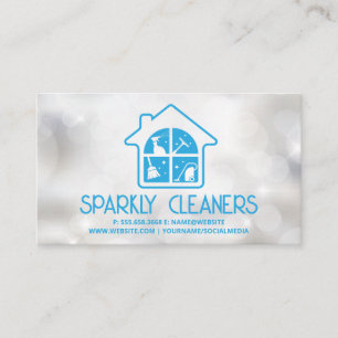Tarjeta De Visita Logotipo del servicio de limpieza de casas   Parac