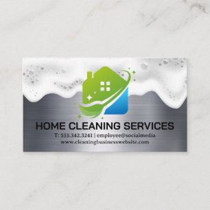 Tarjeta De Visita Logotipo del servicio de limpieza del hogar   Soap