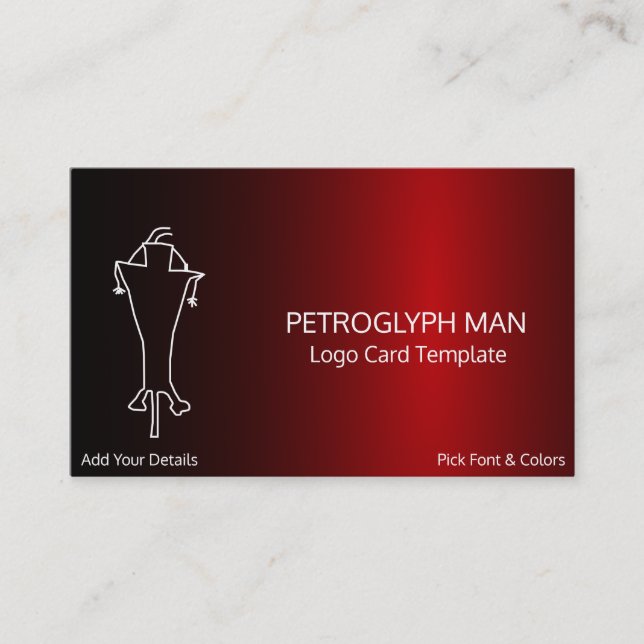 Tarjeta De Visita Logotipo del símbolo del hombre petroglifo (Anverso)