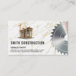 Tarjeta De Visita Logotipo del sitio de construcción   Saw Circular