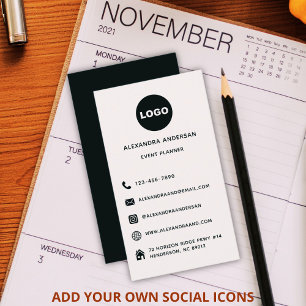 Tarjeta De Visita Logotipo del sitio web de medios sociales minimali