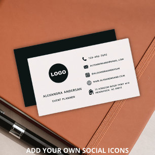 Tarjeta De Visita Logotipo del sitio web de medios sociales minimali