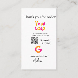 Tarjeta De Visita logotipo del sitio web de revisión de Google negoc