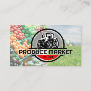 Tarjeta De Visita Logotipo del Tractor   Tierras agrícolas   Produci