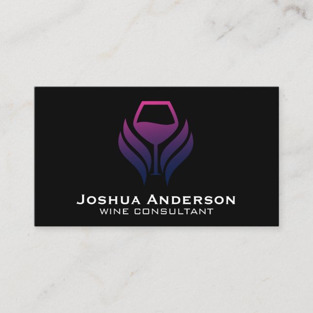 Tarjeta De Visita Logotipo del Vidrio Púrpura (Anverso)