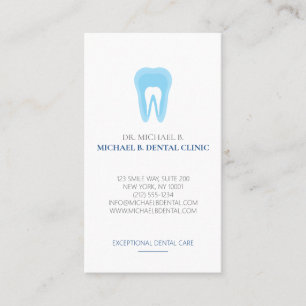 Tarjeta De Visita logotipo dental de dientes de dentista azul blanco