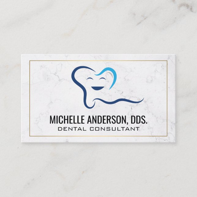 Tarjeta De Visita Logotipo dental | Diente (Anverso)