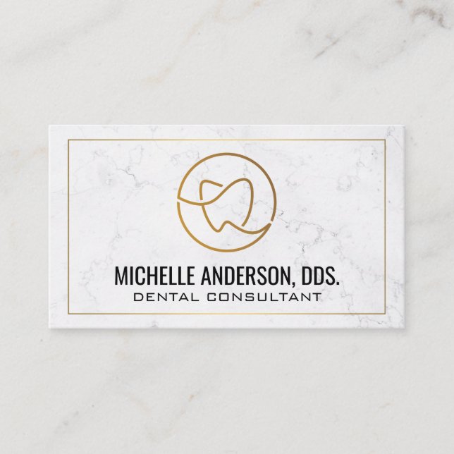 Tarjeta De Visita Logotipo dental | Mármol (Anverso)