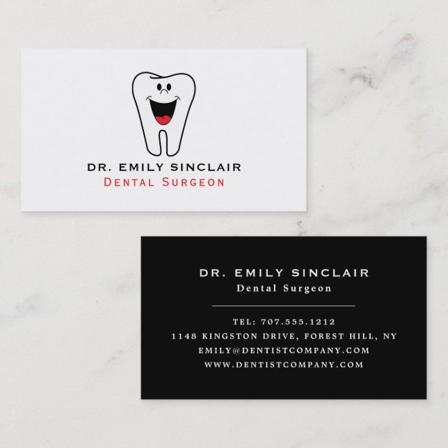 Tarjeta De Visita Logotipo dental personalizado, odontología, dentis (Anverso / Reverso)