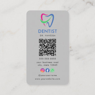 Tarjeta De Visita Logotipo dental profesional Código Qr dental
