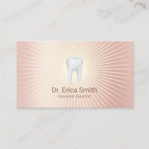 Tarjeta De Visita Logotipo dental Rosa moderno Oro Cuidado dental