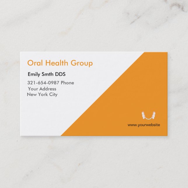 Tarjeta De Visita Logotipo Dentist Tooth (Anverso)