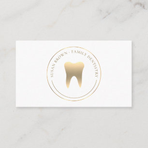 Tarjeta De Visita Logotipo Dentistry Gold Teeth