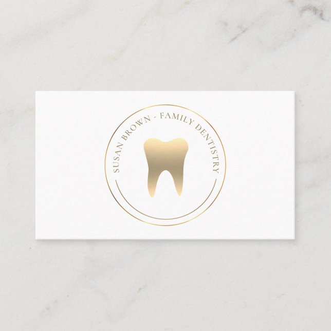 Tarjeta De Visita Logotipo Dentistry Gold Teeth (Anverso)