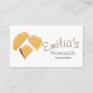 Tarjeta De Visita Logotipo Dibujado a Mano para Negocio de Empanadas