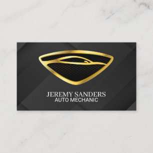 Tarjeta De Visita Logotipo dorado de coche Servicios de automóvil