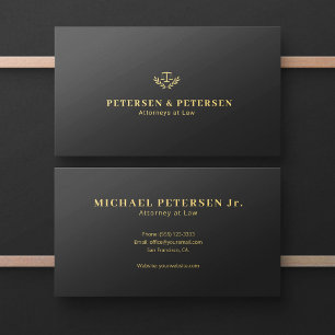 Tarjeta De Visita Logotipo dorado elegante minimalista abogado de de