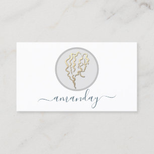 Tarjeta De Visita Logotipo dorado Peluquería de maquillaje Artista