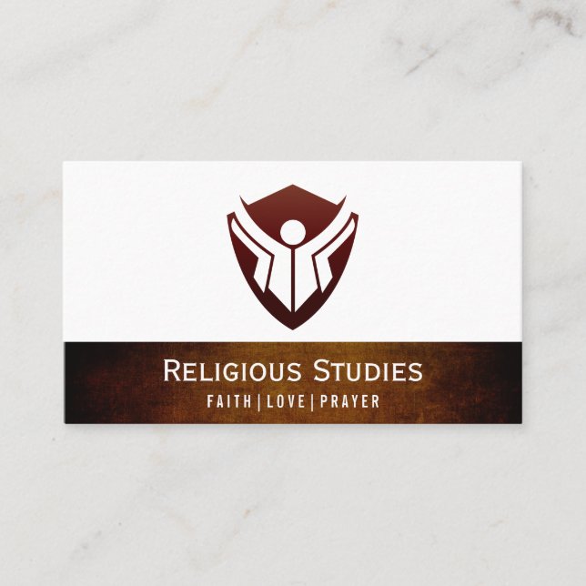 Tarjeta De Visita Logotipo educativo (Textura de época) (Anverso)