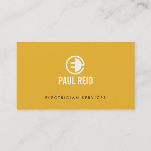 Tarjeta De Visita Logotipo eléctrico moderno Amarillo