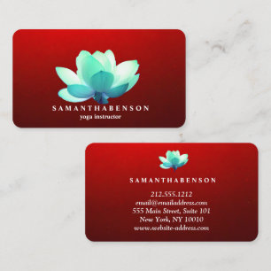 Tarjeta De Visita Logotipo elegante de color agua Zen Yoga Sanación